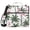 Flamingos and Palm Trees, variant on 3 Ring Zipper Binder with Shoulder Strap Waterproof Trapper Keeper 2 Inch D-Ring 500 Sheets Capacity Shells Palm Trees Starfish