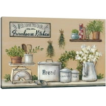 Kitchen Canvas Wall Art Retro Farm House Picture Dining Room Canvas Painting for Home Wall Decor, Framed Artwork for Kitchen Restaurant Decoration Ready to Hang (12" Hx18 W)