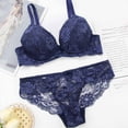 thumbnail image 4 of Levmjia Women Floral Lace Lingerie Set Two Piece Panty Adjustable Thin Straps Underwire Support Thin Cup Soft Breathable Outfit Daily Honeymoon Romantic Private Bedroom Night, 4 of 8