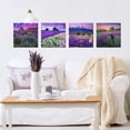 thumbnail image 3 of Purple Lavender Pictures Purple Bathroom Wall Decor Nature Mountain Purple Landscape Wall Art for Living Room France Provence Canvas Painting Flower Scenery Poster Bedroom Home Decorations 12x12" 4Pcs, 3 of 6