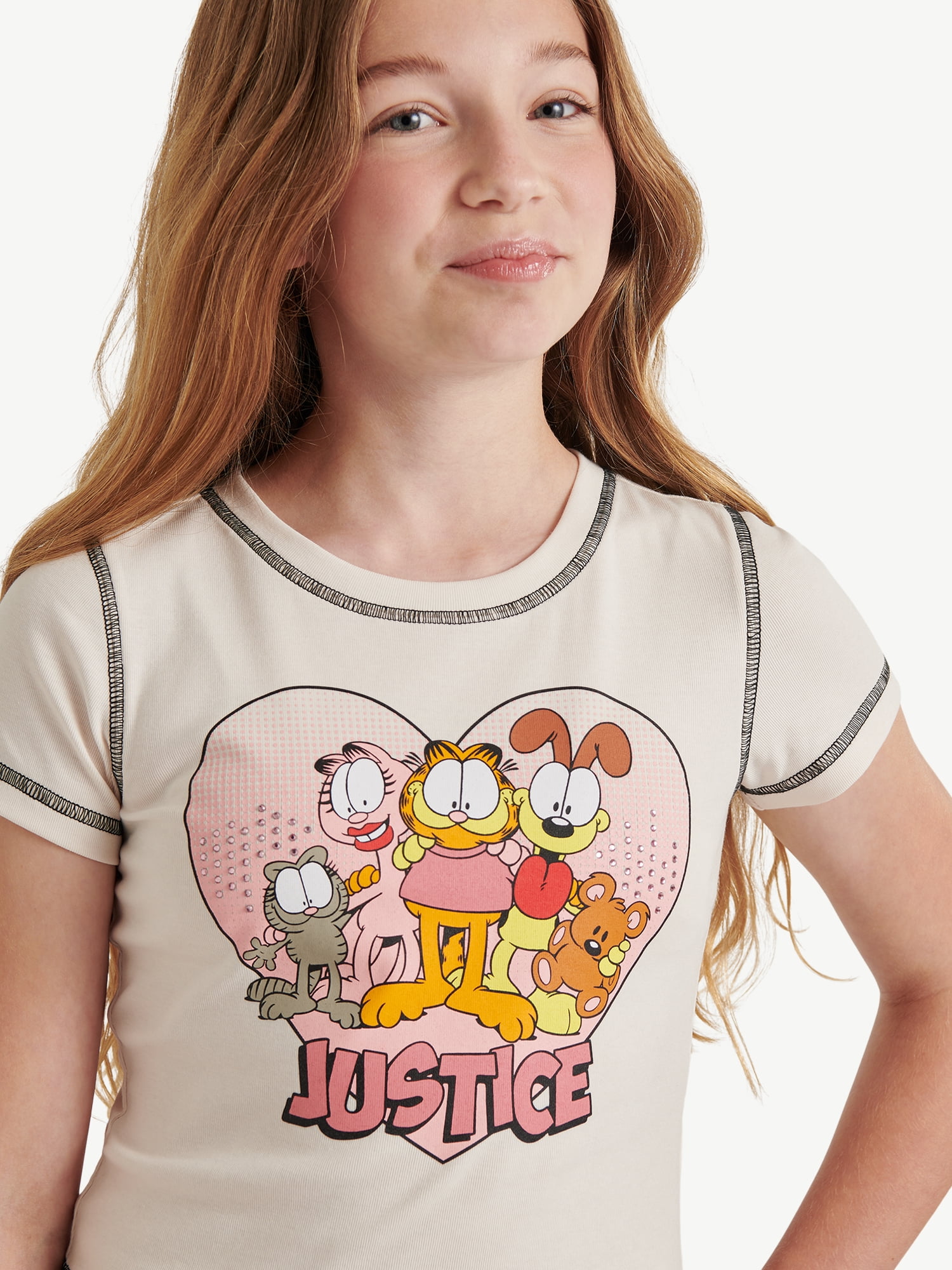 Justice x Garfield Girls Collab Baby Tee, Sizes XS - XLP