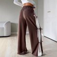thumbnail image 4 of Women's Y2K Bow Knot Wide Leg Sweatpants Elastic High Waist Loose Casual Trousers Streetwear Baggy Pants Brown XL, 4 of 6