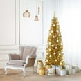 thumbnail image 6 of Costway 6FT Tinsel Tree Slim Pencil Christmas Tree Champagne Gold, 6 of 10