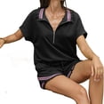 thumbnail image 4 of 2 Piece Casual Sets Short Sleeve Half Zipper Sweatshirt and Shorts Sweatpants Matching Sweatsets, 4 of 6