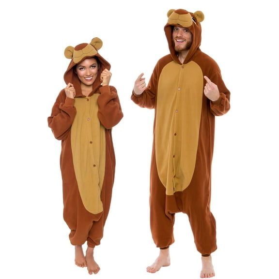 FUNZIEZ! - Teddy Bear Adult Unisex Novelty Union Suit Costume for Halloween - XX Large