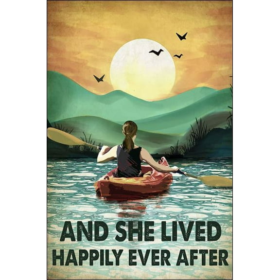 Kayak and she lived happily ever after poster 11 x 17 Inch Poster
