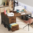 thumbnail image 6 of Finmind Industrial Computer Desk with 3-Drawer Cabinet, Reversible Design & Wide Workspace, 6 of 7