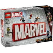 LEGO Marvel: MARVEL Logo & Minifigures Building Toy - Marvel Collectible Set for Kids, Boys and Girls, Ages 12+ Model Kit with 5 Minifigures - Gift Idea for Birthday - 76313