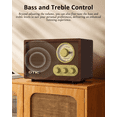 thumbnail image 6 of OTIC Vintage Wood AM/FM Bluetooth Radio, Portable Speakers with Retro Design, Rechargeable, Bass & Treble Control, Home Decor Gift for Office, Kitchen, Gift for Parents, 6 of 8