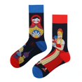 thumbnail image 1 of AB version asymmetrical couple trend medium high cotton color socks 23 EU37-44, 1 of 6