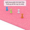 thumbnail image 7 of Topboutique Large Cork Board Felt Wall Tiles 12 Packs Bulletin Board Alternative Cork Board with Adhesive Tabs and Push Pins for Walls Home Office,Safe Removable,12 x 12 inch,Peachblow, 7 of 7