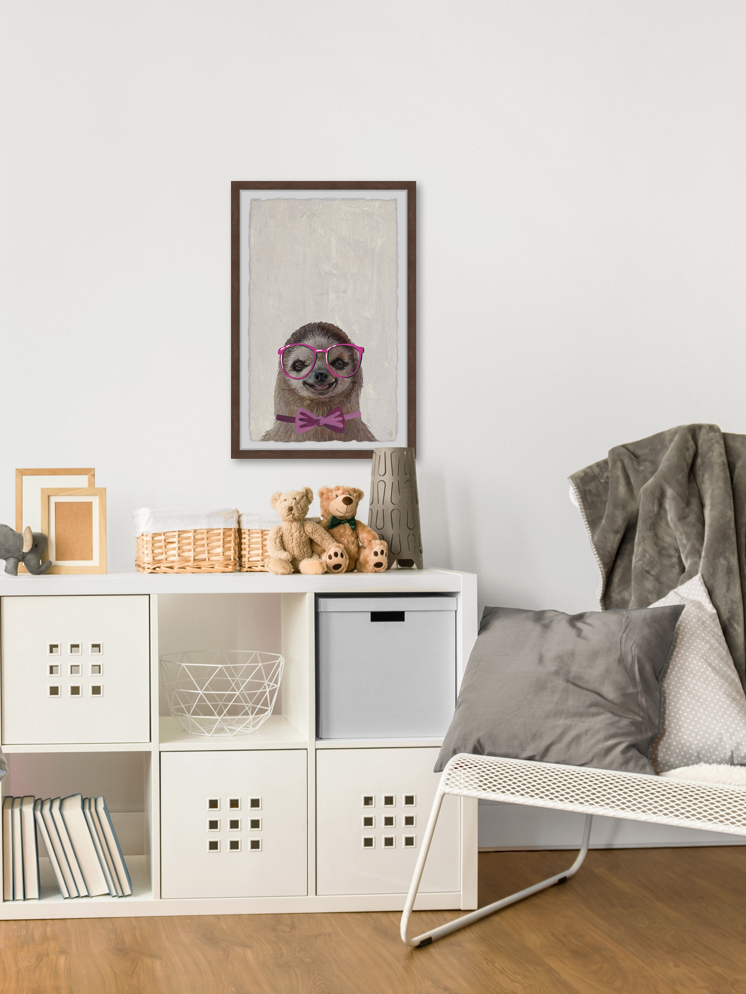 Marmont Hill Sloth with a Bow III Framed Wall Art
