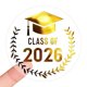 thumbnail image 1 of Stickers de graduación 120 piezas Clase de 2026 con foil dorado de 4 cm, 1 of 5