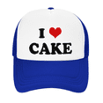 thumbnail image 2 of I Heart Cake Love Food Funny Trucker Hat Mesh Cap Unisex Blue, 2 of 5
