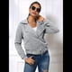 thumbnail image 4 of Chaqueta Gruesa, Holgada e Irregular con Solapa y Cremallera Inclinada para Mujer, de Larga, Informal, con Cremallera Gris XXL, 4 of 8