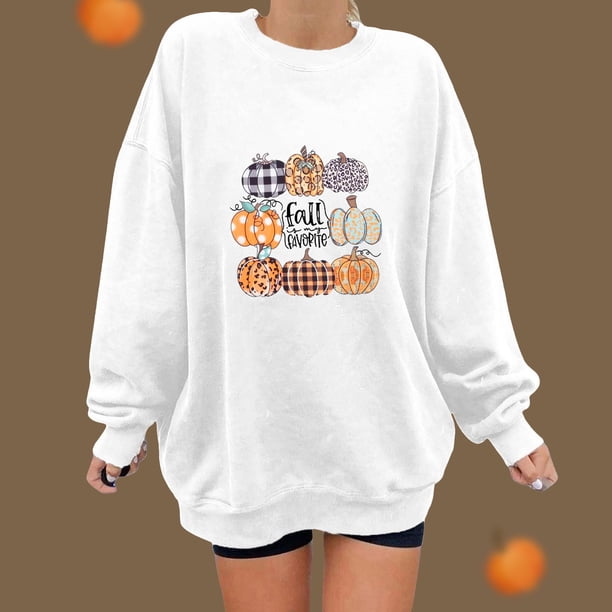 ICHUANYI Liquidación Mujeres Clásico Estampado de Halloween Cuello Redondo Manga Larga Suelta Sudadera Tops ICHUANYI WER202308171430