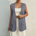 thumbnail image 4 of Women's Summer Sleeveless Suit Vest V Neck Single Button Solid Color Blazer Soft Comfortable Breathable For Daily Work Casual Fashion All Seasons, 4 of 7
