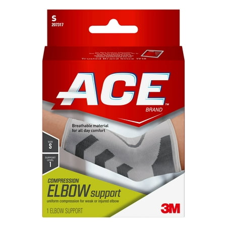 UPC 051131203976 product image for ACE Brand Compression Elbow Support, Small, White/Gray, 1/Pack | upcitemdb.com