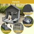 thumbnail image 6 of Pefilos 44" Outdoor Dog House, Waterproof Puppy Shelter Indoor Doghouse with Elevated Floor, Kennel for Small Medium Dogs with Porch, Gray, 6 of 9