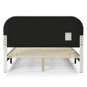 Bowery Hill Modern Boucle Fabric Mattress Ready Queen Bed in White
