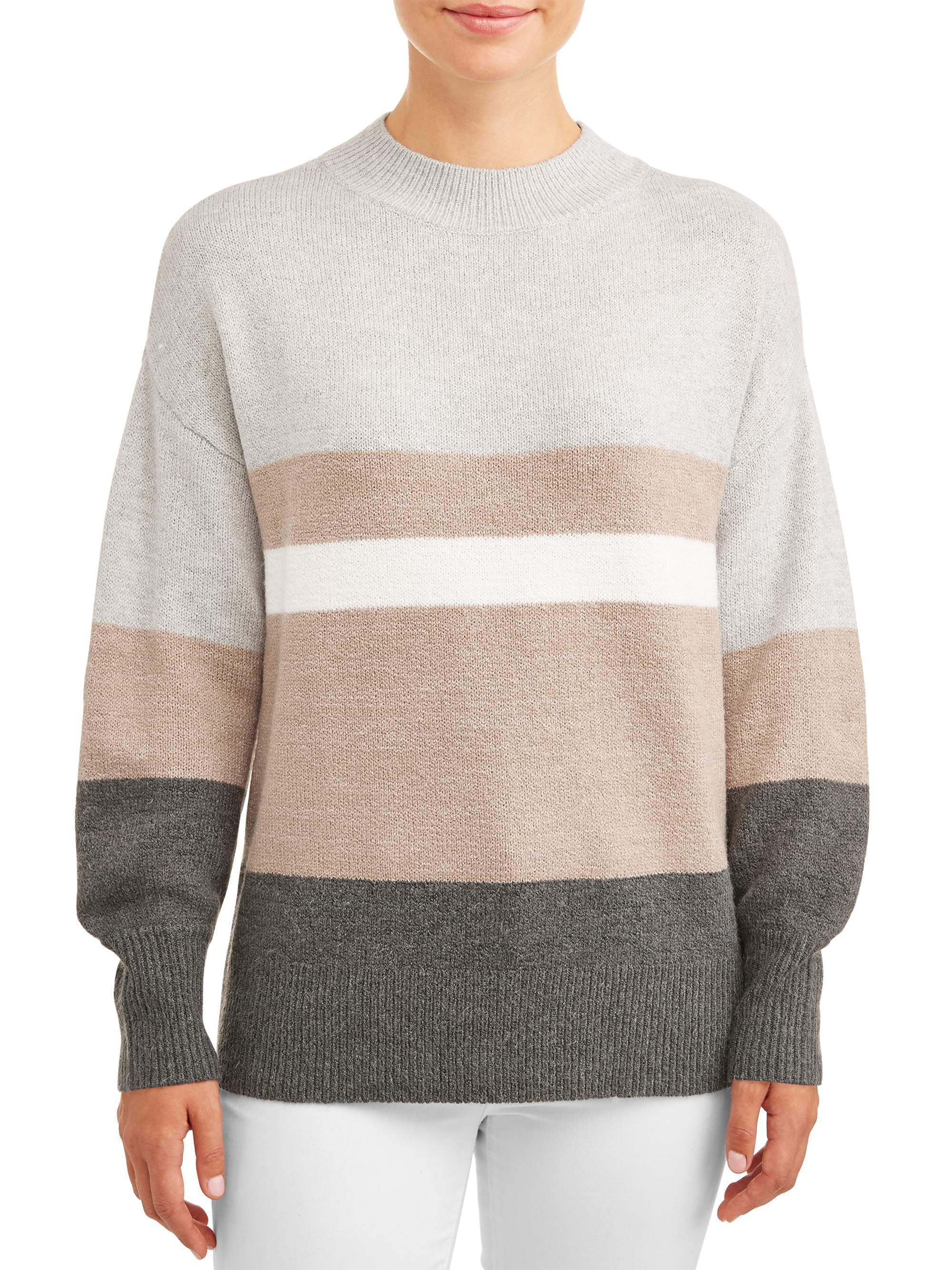 Time and Tru - Time and Tru Women's Mock Neck Tunic Sweater - Walmart.com - Walmart.com