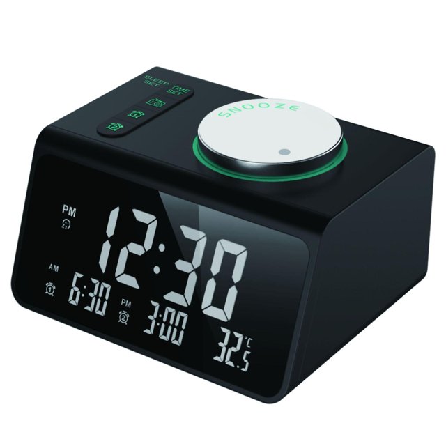 2021 nuevo pequeño reloj despertador Digital Radio-Radio Fm, puerto de carga Usb dual, alarma dual, atenuador de volumen y brillo ajustable, temporizador de sueño Feliz Sencillez