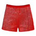 thumbnail image 5 of Endives Sequin Shorts for Women Sparkly High Waist Tie Up Elastic Shorts Club Party Wear Red, 5 of 5