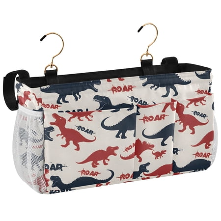 Ryvnso Bedside Caddy Cartoon Dinosaur-d3 Bedside Storage Bag Hanging Organizer