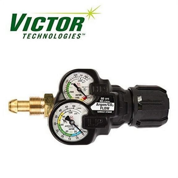 Victor Inert Gas Argon Regulator EDGE 20 Flow Gauge 3000 psi Standards ESS32-80CFH-580 0781-3641