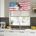thumbnail image 4 of American Flag Curtain Valances for Windows, Kitchen Valance Window Treatments Panel 2 Pack, Eagle Watercolor USA Flag Rod Pocket Short Curtains for Bathroom Bedroom 54 x 18 Inch, 4 of 8