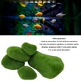 thumbnail image 4 of Bolas De Musgo Artificiales, 5 Piezas De Piedras Cubiertas De Musgo Verde, Resina De Flocado Segura Para Pecera, 4 of 7