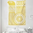 thumbnail image 1 of Yellow and White Tapestry, Abstract Bird in Scandinavian Folkloric Style Retro Design Floral Motif, Wall Hanging for Bedroom Living Room Dorm Decor, 60W X 80L Inches, Mustard White, by Ambesonne, 1 of 2