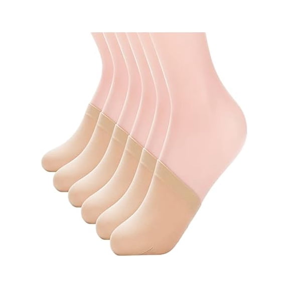 Eryueer Women's 6 Pairs Non-Skid Toe Topper No Show Liner Socks
