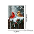 thumbnail image 4 of JOOCAR Winter Cardinal Birds on Snowy Fence Garden Flag for Winter Christmas Home Outdoor Garden Yard Door Decor 12x18 inch, 4 of 5