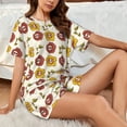 thumbnail image 5 of Yiaed Sunflowers And Skull Print Short Sleeve Pajama Sets for Women Casual Crew Neck 2 Piece Lounge Sets Women's Short-Sleeved Pajama-Medium, 5 of 5