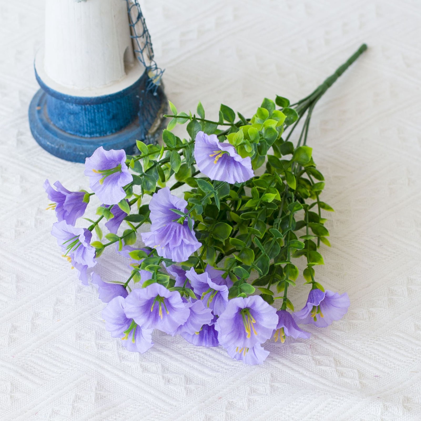 OIUR Faux Petunia Flowers Bunch Outdoor Artificial Flowers Realistic UV Resistant Fake Flowers for Porch Patio Window Box Hanging Basket