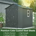thumbnail image 2 of LZBEITEM 6x6 ft Metal Outdoor Storage Shed with Window, Lockable Tool Storage Shed, Steel Garden Sheds with Gable Roof for Backyard, Patio, Garage, Lawn, Black, 2 of 10