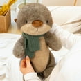 thumbnail image 5 of Plush Cartoon Otter Stuffed Animal - 16 Inch Soft Huggable Plushie With Knitted Scarf, Fluffy & Cuddly Design - For S, Bedroom Decor, Playtime, Gifts, 5 of 6