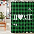 thumbnail image 6 of Love Home Lattice Shower Curtain for Bathroom, Farm Green and Black Plaid Waterproof Shower Curtains Washable Quick Dry with Hooks Bathtub Curtains 36x72IN, 6 of 9