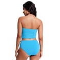thumbnail image 3 of Top de Bikini CRZ YOGA Longline Bandeau Acolchado Azul Kayak para Mujer, 3 of 5