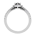 thumbnail image 3 of 14K White Gold Wedding Ring Set Pear Cut Black Diamond Halo Diamond Ring, 3 of 5