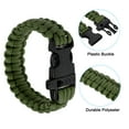 thumbnail image 4 of Pulseras de paracord de supervivencia Uxcell, paquete de 3 pulseras trenzadas con hebilla de plástico, verde militar, 4 of 7