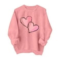 thumbnail image 2 of YueHuiYing Women's Oversized Hoodless Sweatshirt with Heart-Shaped Line Print Crew Neck Long Sleeve Spring/Summer Valentine's Day Fashion Fresh Top, 2 of 9