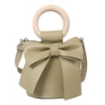 thumbnail image 4 of Bolsa Bow Tie Bucket Crossbody Bag Mujer Cuero Asa de madera (Verde) Ehuebsd Para Estrenar, 4 of 9