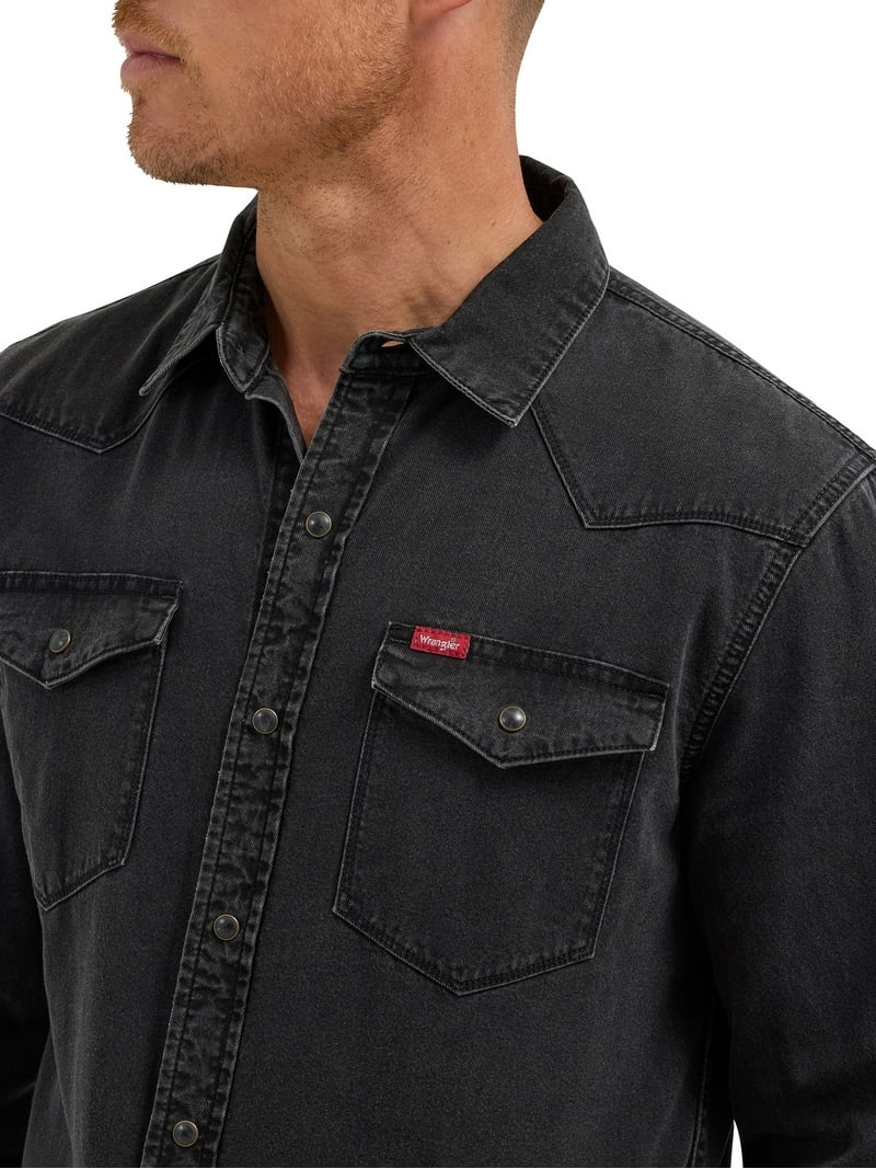 トップス 80s Wrangler black denim chambray shirt トップス 80s Wrangler black denim chambray shirt Wrangler men's