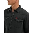thumbnail image 2 of Wrangler® Men's Slim Fit Long Sleeve Woven Twill Shirt with Sunglasses Cleaner, Sizes S-5XL, 2 of 3
