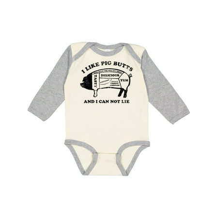 

Inktastic I Like Pig Butts Gift Baby Boy or Baby Girl Long Sleeve Bodysuit