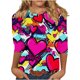 thumbnail image 2 of RKSTN Valentines 3/4 Sleeve Tops for Women Oversized Crewneck Valentine's Day Graphic Printed Short Sleeve T Shirt Womens Casual Round Neck Loose Comfy Loves Heart Print Three Quarter Sleeve Shirts, 2 of 6