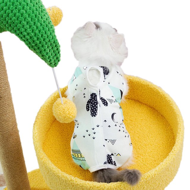 EastVita Cat Recovery Suit Breathable Cat Surgery Recovery Suit Abdominal Wounds Skin Diseases Protection For Cats After Surgery Washable Cat Surgery Suit For Post-Operative Healing Process