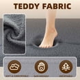 thumbnail image 5 of MAYEERTY Modern Convertible Floor Sofa Bed with 2 Pillows, 15" Full Size Teddy Fabric Folding Mattress, No Assembly, Gray, 5 of 9